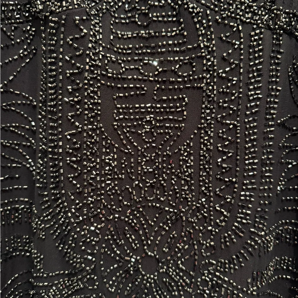 Elegant Black Beaded Dress - Picture 2 of 9